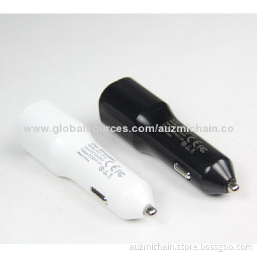 2.4A Latest Design Dual-USB Car Chargers for iPad with Blue Indicator